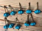 10x Porseleinen Kastknopjes Blauw, Ophalen of Verzenden, Gebruikt