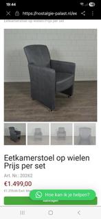 6 leren eetkamerstoelen, Huis en Inrichting, Antraciet sjiek, Leer, Ophalen of Verzenden, Zo goed als nieuw