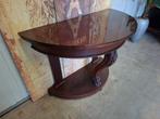 Antieke mahoniehouten demi-lune sidetable, wandtafel console, Ophalen of Verzenden, Zo goed als nieuw, 25 tot 50 cm, Rechthoekig