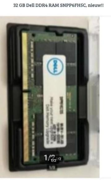 Laptop geheugen 32 GB Dell DDR4 RAM SNPP6FH5C, nieuw!!! beschikbaar voor biedingen