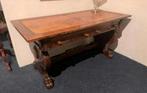 Antiek notaris tafel bureau met leren inleg, tafelbureau, Ophalen
