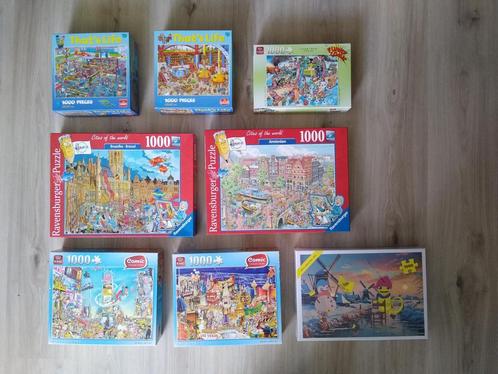 Set van 8 legpuzzels, Hobby en Vrije tijd, Denksport en Puzzels, Gebruikt, Legpuzzel, 500 t/m 1500 stukjes, Ophalen of Verzenden