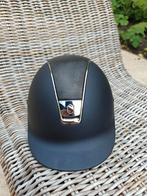 Samshield Shadowmatt blue shimmer top zilver trim blason, Ophalen, Zo goed als nieuw, Dressuur, Cap