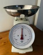 Retro keukenweegschaal, metaal, wit, 3 kg, Witgoed en Apparatuur, Weegschalen, Ophalen, Zo goed als nieuw, Keukenweegschaal, Minder dan 10 kg