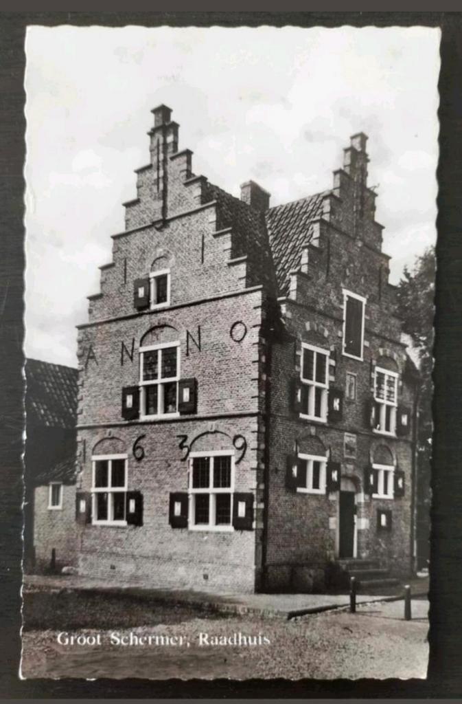 Groot Schermer - Raadhuis (Grootschermer) (Renaissancestijl), Verzamelen, Ansichtkaarten | Nederland, Gelopen, Noord-Holland, 1960 tot 1980
