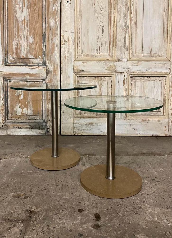 Set Metaform design bijzettafels, KL-1 en KL-2. Glas, Chroom, Antiek en Kunst, Kunst | Designobjecten, Ophalen