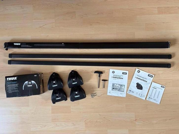 Complete set Thule Rapid System 753 + Loadbar 769 (127 cm ), Auto diversen, Dakdragers, Zo goed als nieuw, Ophalen of Verzenden