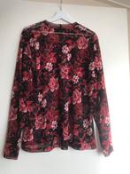 Bloemen Top Lange Mouwen - MS Mode, Kleding | Dames, Tops, Zwart, Maat 46/48 (XL) of groter, Nieuw, Ophalen of Verzenden