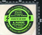 Sticker: Pijpers Elektro - Tilburg, Verzamelen, Ophalen of Verzenden, Zo goed als nieuw, Bedrijf of Vereniging