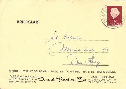 D. v.d. Poel en Zn., Ossendrecht Roosendaal - 01.1969 - brie, Postzegels en Munten, Brieven en Enveloppen | Nederland, Briefkaart