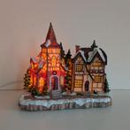 Vintage kerstdorpje kersttafereel met kerk + verlichting, Diversen, Kerst, Ophalen of Verzenden