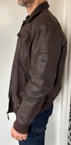 Bruine lederen jas - Maat L, Kleding | Heren, Jassen | Winter, Ophalen of Verzenden, Gedragen, Maat 52/54 (L), Bruin