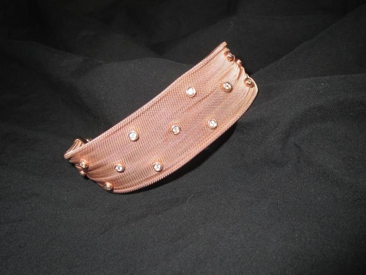 armband 13 zirkonia steentjes in zetting, Sieraden, Tassen en Uiterlijk, Armbanden, Zo goed als nieuw, Zilver, Goud, Met kristal