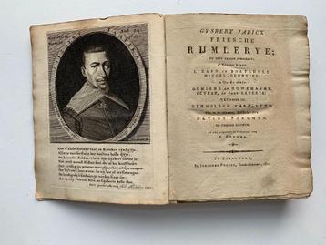 Friesche Rijmlerye Gijsbert Japicx 1821 beschikbaar voor biedingen