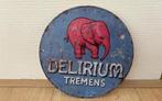 Prachtig vintage rond Delirium Tremens bord (20x20), Ophalen of Verzenden, Zo goed als nieuw, Reclamebord, Plaat of Schild, Overige merken