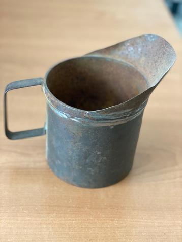 tinnen metalen maatbeker - antiek / vintage  beschikbaar voor biedingen