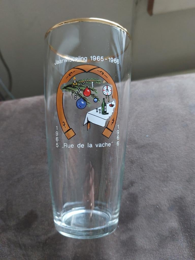 Jaarwisseling glas 1965-1966, Ophalen of Verzenden, Zo goed als nieuw, Frisdrankglas