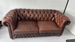 Leuke leren 3 zits Chesterfields bank ., Gebruikt, 125 cm of meer, Leer, Ophalen of Verzenden