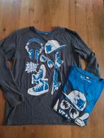 2 longsleeves maat 176/182 grijs en blauw, Ophalen of Verzenden, Zo goed als nieuw, Jongen, Shirt of Longsleeve