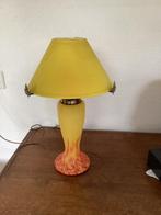 Franse Antieke Pate de Vert Lamp met Bijpassend Textiel Kap., Ophalen of Verzenden