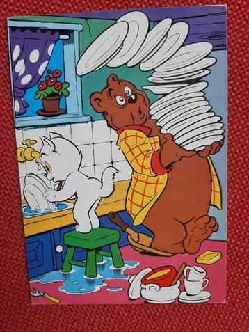 Oude kaart Tom Poes en Heer Bommel aan de afwas (Toonder) beschikbaar voor biedingen