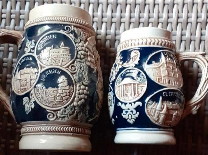 Vintage Aardewerk Bierpullen - Set van 2, Antiek en Kunst, Antiek | Keramiek en Aardewerk, Ophalen of Verzenden