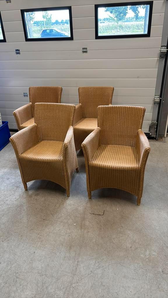 Stoelen, 4 stuks, Original Loom, gebruikt maar goed, Huis en Inrichting, Stoelen, Gebruikt, Vier, Kunststof, Bruin, Ophalen