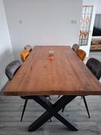 Complete Eethoek met 6 stoelen, Ophalen, Zo goed als nieuw, Industrieel, 4 tot 6 stoelen