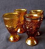 Set/4 Amberkleurige eierdopjes '50 jaren, Antiek en Kunst, Ophalen of Verzenden
