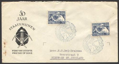 Nederland FDC E8 Met Adres Mijnwerker, Staatsmijnen 1952, Postzegels en Munten, Postzegels | Eerstedagenveloppen, Beschreven, Nederland