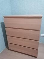 Malm ladekast wit gelazuurd eiken fineer, Huis en Inrichting, Kasten | Ladekasten, Ophalen, Gebruikt, 50 tot 100 cm, 3 of 4 laden