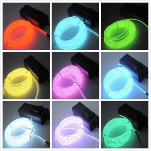 EL Wire 5 meter (5M) & battery pack afstandsbediening, Huis en Inrichting, Lampen | Overige, Nieuw, Ophalen of Verzenden