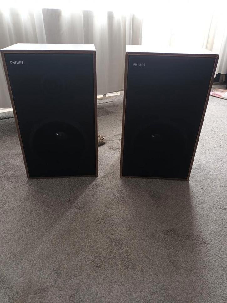 Philips F9227/00Z Luidsprekers - Vintage Audio, Audio, Tv en Foto, Luidsprekers, Gebruikt, Front, Rear of Stereo speakers, Minder dan 60 watt
