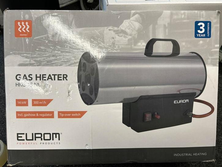 Eurom HKG-15 Gasheater >> zo goed als nieuw!, Doe-het-zelf en Verbouw, Verwarming en Radiatoren, Zo goed als nieuw, Kachel, 800 watt of meer