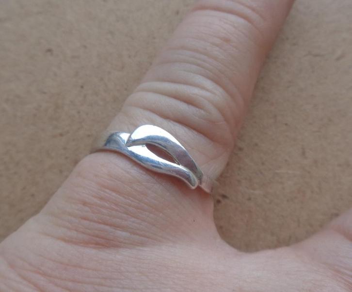 zilveren fantasie ring [625], Sieraden, Tassen en Uiterlijk, Ringen, Zo goed als nieuw, Dame, 17 tot 18, Zilver, Zilver, Verzenden