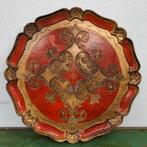 Vintage Italiaans Florentijns Dienblad in Rood en Goud, Huis en Inrichting, Woonaccessoires | Dienbladen, Valkenswaard, Gebruikt