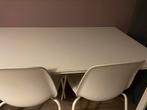 IKEA tafel met 2 stoelen wit, 100 tot 150 cm, Kunststof, Zo goed als nieuw, Ophalen