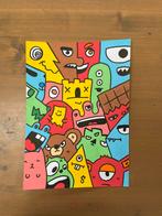 Mooie kleurijke tekening, Antiek en Kunst, Kunst | Litho's en Zeefdrukken, Ophalen of Verzenden