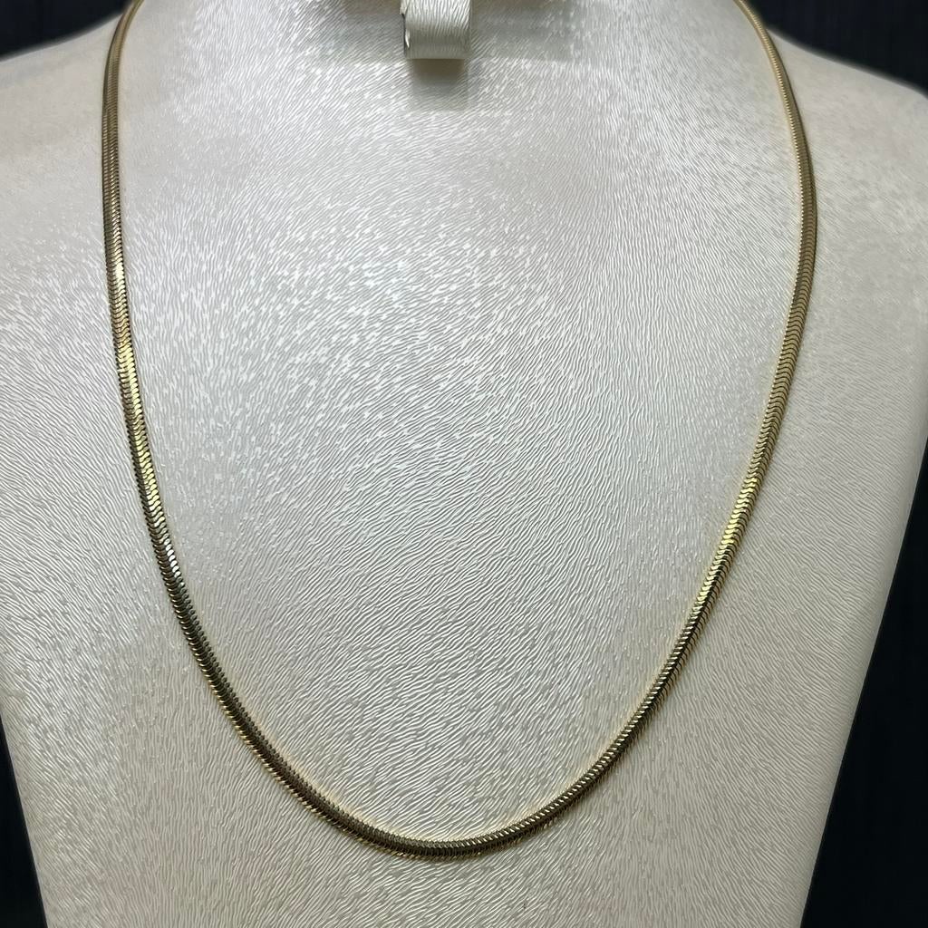 14k gouden ketting glad schakel collier nieuw, Ophalen of Verzenden, Nieuw, Goud