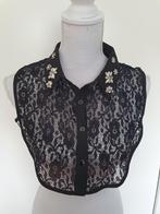 Nieuw zwart kante kraagje met diamante steentjes., Ophalen of Verzenden, Nieuw, Maat 42/44 (L), Zwart