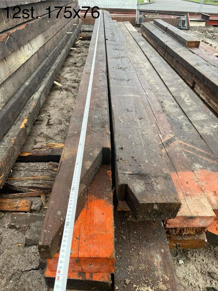 Houten balken/gordingen - Diverse afmetingen, Doe-het-zelf en Verbouw, Hout en Planken, Gebruikt, Balk, Overige houtsoorten, 300 cm of meer