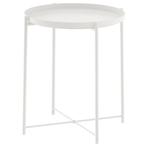 Ikea Gladom 2 stuks wit en blauw, Ophalen, Minder dan 55 cm, Metaal of Aluminium, Rond