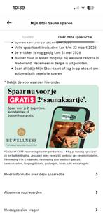 2e kaartje gratis Sauna/Wellness via Etos - 2 volle kaarten, Twee personen, Kortingsbon, Spa of Sauna