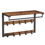 VASAGLE wandkapstok met plank en 10 afneembare haken, Zo goed als nieuw, Minder dan 100 cm, Hout, Ophalen