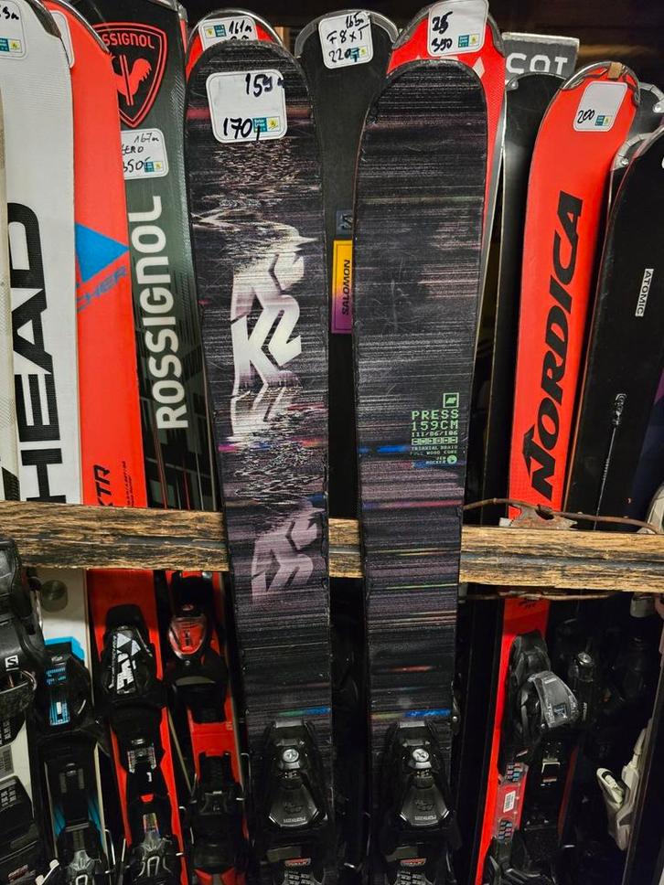 159cm K2 PRESS TWINTIPS FREESTYLE PARK SKIS, Sport en Fitness, Skiën en Langlaufen, Zo goed als nieuw, Ski's, Skiën, Overige merken