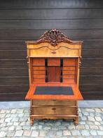 Oude Biedermeier klepsecretaire met kuif, Huis en Inrichting, Kasten | Secretaires, Ophalen, Gebruikt