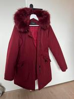 Bordeux winterjas met neppe bondkraag, Ophalen of Verzenden, Zo goed als nieuw