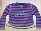 Villa Happ fuchsiaroze + donkerblauw gestreept shirt 104 110, Kinderen en Baby's, Kinderkleding | Maat 104, Villa Happ, Gebruikt