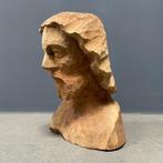 Uit hout gesneden hoofd of buste van een man met baard oud, Ophalen of Verzenden