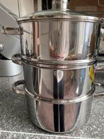 Stoom pannen, Huis en Inrichting, Keuken | Potten en Pannen, Ophalen, Zo goed als nieuw, Rvs, Pannenset